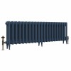 Classic  450 x 1336mm Farrow & Ball Hague Blue Triple Column Cast Iron Radiator - 21 Sections