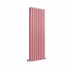 Lulea 1600 x 550mm Rose Clair Pink Double Vertical Flat Panel Designer Radiator