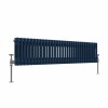 Bern 300 x 1460mm Sapphire Blue Double Column Horizontal Traditional Radiator
