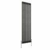 Bern 1800 x 560mm Black Silver Double Vertical Column Radiator
