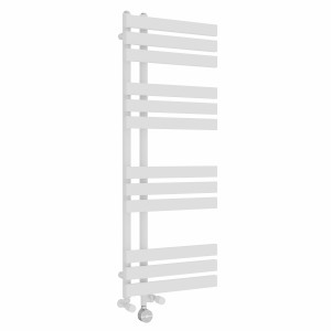 Koli 1200 x 450mm Dual Fuel White Thermostatic Touch Control Electric Heated Towel Rail