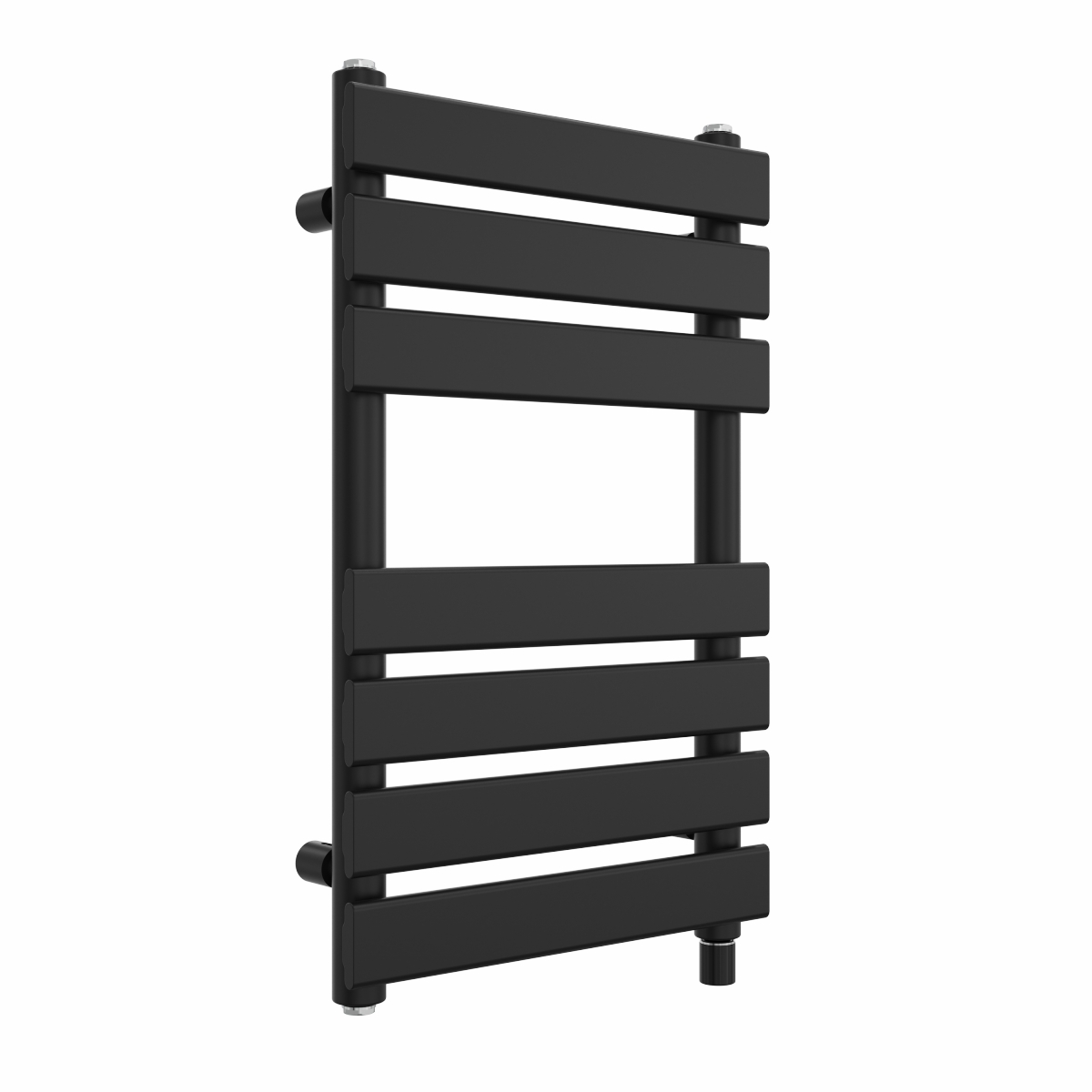 Juva 650 x 400mm Satin Black Flat Panel Simple Electric Heated Towel Rail