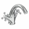 Abbey Traditional Crosshead Basin Mixer Tap - Chrome and White