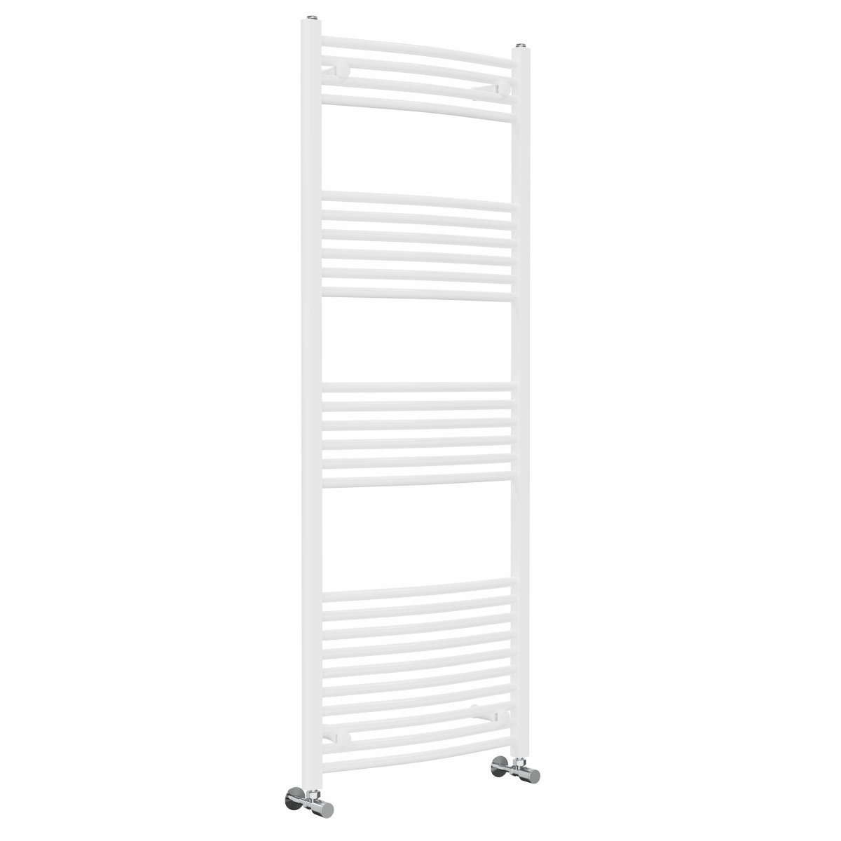 Fjord 1600 x 600mm Curved White Heated Towel Rail