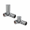 Modern Round Manual Corner Radiator Valves - Chrome