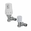 Angled Thermostatic Radiator Valves - White Chrome