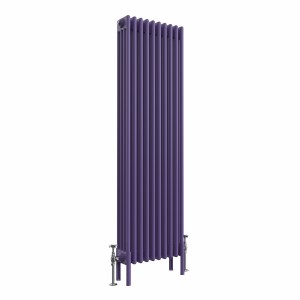 Bern 1500 x 470mm Elegant Purple Four Column Vertical Traditional Radiator
