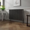 Bern 600 x 1010mm Black Silver Four Column Horizontal Traditional Radiator