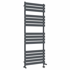 Juva 1600 x 600mm Dual Fuel Sand Grey Flat Panel Thermostatic Touch Control Electric Heated Towel Rail