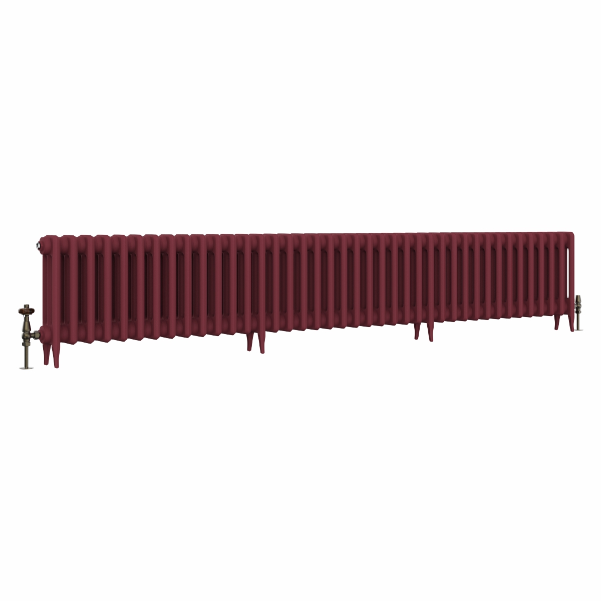Classic  450 x 2514mm Farrow & Ball Eating Room Red Triple Column Cast Iron Radiator - 40 Sections
