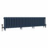 Classic  450 x 1894mm Farrow & Ball Hague Blue Triple Column Cast Iron Radiator - 30 Sections