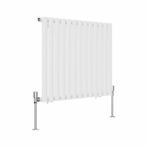 Norden 600 x 768mm White Single Horizontal Oval Tube Designer Radiator