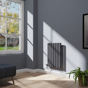 Karlstad 600 x 410mm Anthracite Flat Panel Horizontal Wifi Electric Radiator - 400W