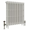 Classic  745 x 654mm  Porcelain White Triple Column Cast Iron Radiator - 10 Sections