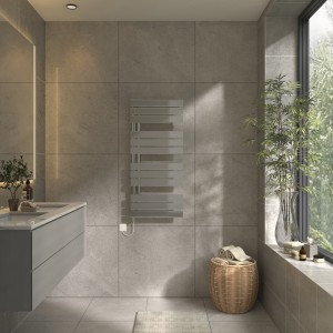 Kristiansund 1126 x 500mm Chrome Simple Electric Heated Towel Rail