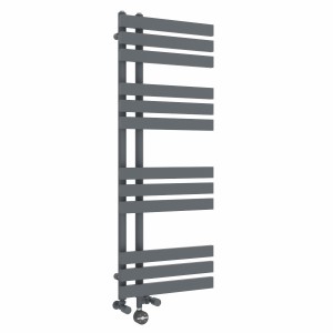 Koli 1200 x 450mm Dual Fuel Anthracite Thermostatic Touch Control Electric Heated Towel Rail