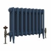 Classic  450 x 592mm  Farrow & Ball Hague Blue Triple Column Cast Iron Radiator - 9 Sections