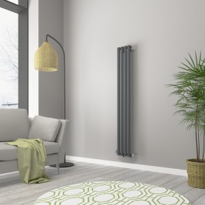 Norden - Anthracite Vertical Oval Column Designer Radiator- Choice of Height & Width