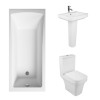 Avola Modern Bathroom Suite with Single Ended Bath - 1400 x 700mm