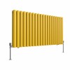 Norden 600 x 1181mm Zinc Yellow Double Horizontal Oval Column Designer Radiator
