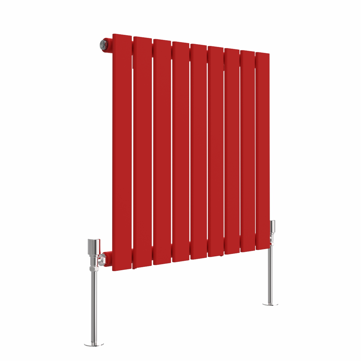 Karlstad 600 x 614mm Signal Red Single Flat Panel Horizontal Designer Radiator