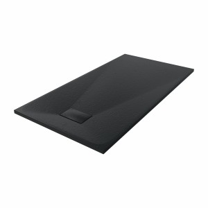 Terra - 1500x800mm Slate Effect Rectangle Shower Tray Black