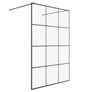 Wasdale 1400mm Black Grid Walk Through Wet Room Screen