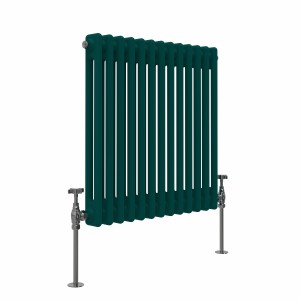 Bern 600 x 605mm Blue Green Double Horizontal Column Radiator