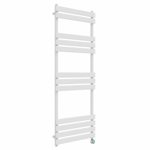 Juva 1600 x 600 mm White Flat Panel Thermostatic Touch Control Electric Heated Towel Rail