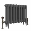 Classic  450 x 530mm  Farrow & Ball Railings Grey Triple Column Cast Iron Radiator - 8 Sections
