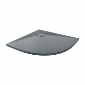 Terra - 800x800mm Slate Effect Quadrant Shower Tray Anthracite