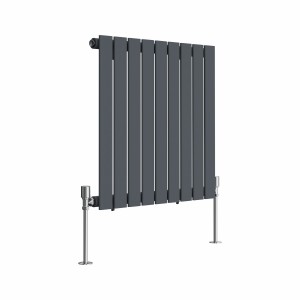 Karlstad 600 x 614mm Anthracite Single Horizontal Flat Panel Designer Radiator