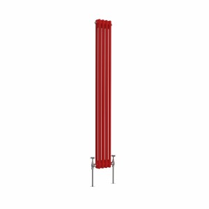 Bern 1500 x 200mm Traditional Signal Red Double Vertical Column Radiator
