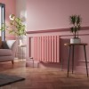 Lulea 600 x 760mm Rose Clair Pink Single Horizontal Flat Panel Designer Radiator