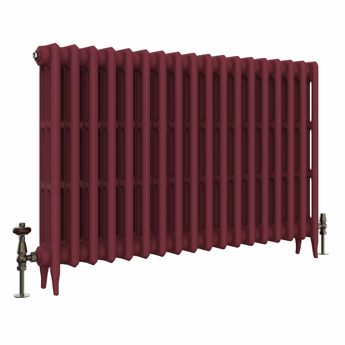 Classic  745 x 1150mm Farrow & Ball Eating Room Red Triple Column Cast Iron Radiator - 18 Sections