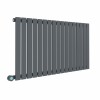 Karlstad 600 x 1158mm Anthracite Horizontal Flat Panel Wifi Electric Radiator - 1000W