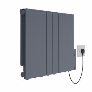 Bismo 575 x 695mm Grey Wifi Oil Filled Electric Radiator - 1500W