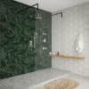 Wasdale 1200mm Black Walk Through Wet Room Screen With L-Shape Support Arms