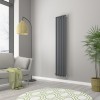 Norden 1800 x 355mm Anthracite Single Vertical Oval Tube Designer Radiator