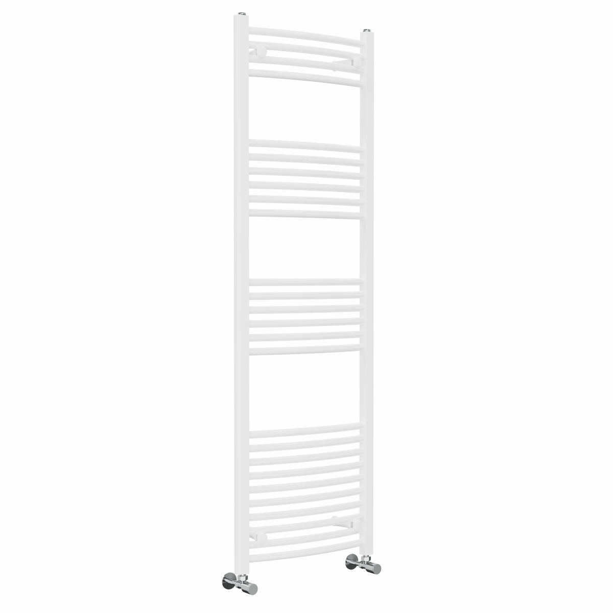 Fjord 1600 x 500mm Curved White Heated Towel Rail