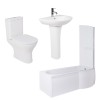 Fresh Curved Bathroom Suite with Left Hand P Shape Shower Bath