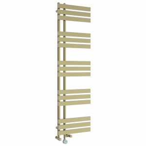 Koli 1600 x 450mm Dual Fuel Brushed Brass Thermostatic Touch Control Wifi Electric Heated Towel Rail