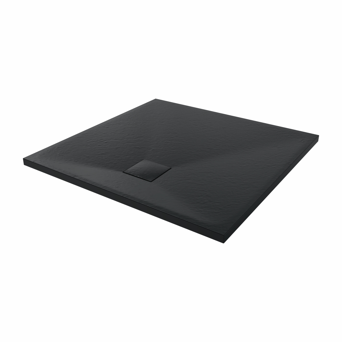 Terra - 800x800mm Slate Effect Square Shower Tray Black