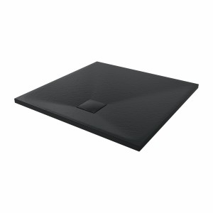 Terra - 800x800mm Slate Effect Square Shower Tray Black