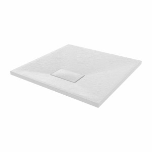 Terra - 700x700mm Slate Effect Square Shower Tray White