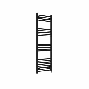 Bergen 1400 x 500mm Straight Black Prefilled Electric Heated Towel Rail