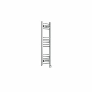 Fjord 1000 x 300mm Curved Chrome Thermostatic Touch Control Electric Heated Towel Rail