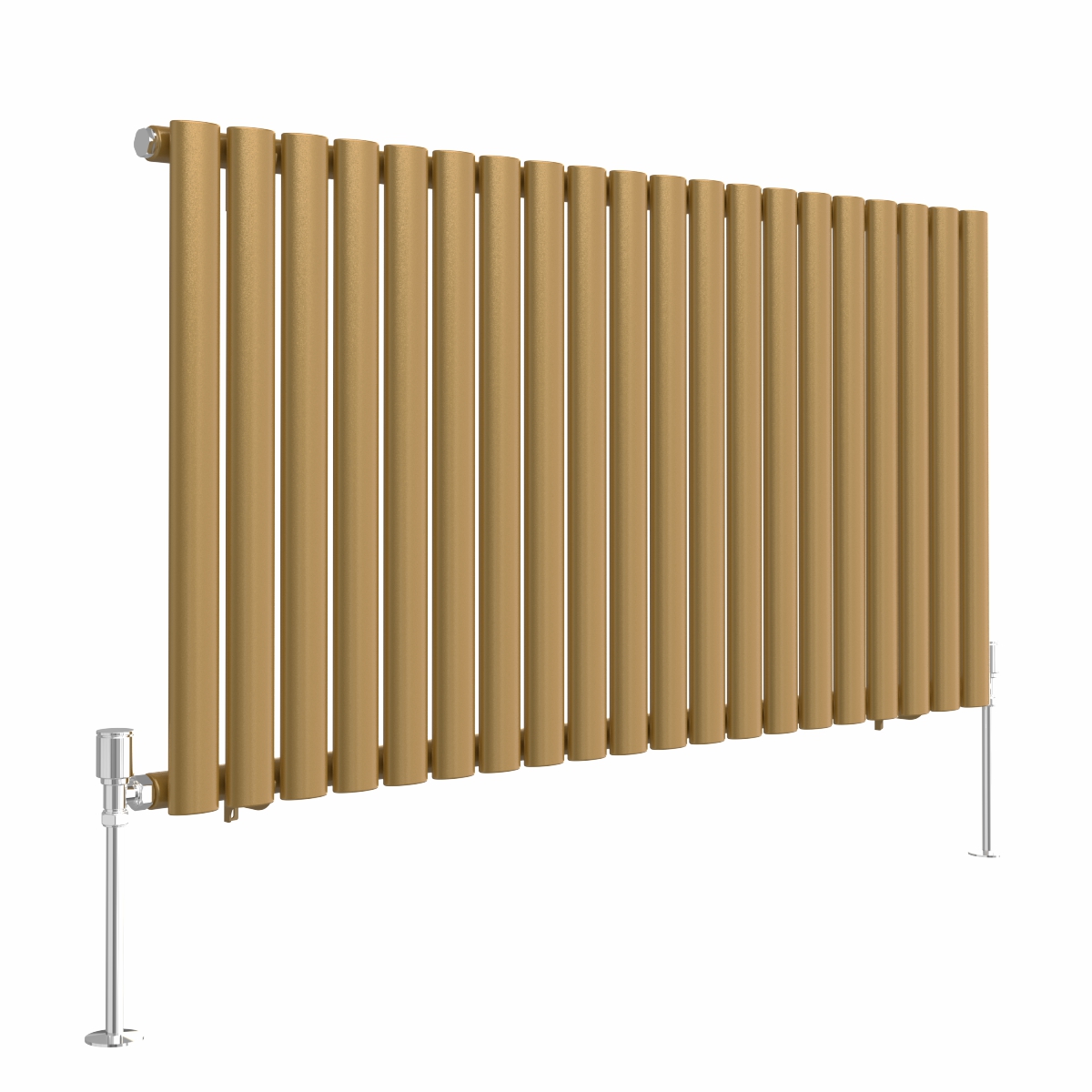 Norden 600 x 1181mm Metallic Gold Single Oval Column Horizontal Designer Radiator