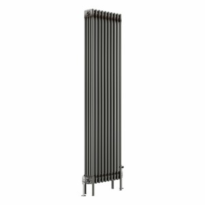 Bern 1800 x 470mm Raw Metal Four Column Vertical Traditional Radiator