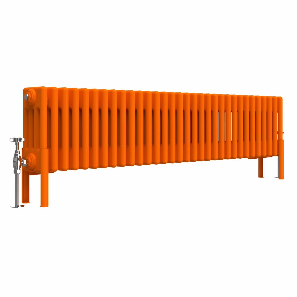 Bern 300 x 1460mm Traditional Bright Orange Horizontal Four Column Radiator